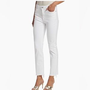 PAIGE Women's White Straight Leg Jeans